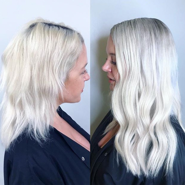 before and after tape-in extensions transformation great lengths extensions