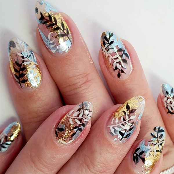 winter nail art cnd shellac luxe black pool cnd cream puff