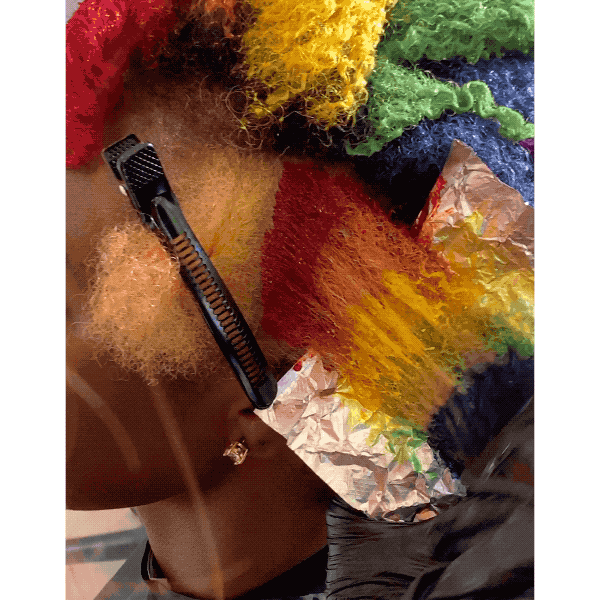 Creative Color Tips On Dark Texture Hair Rainbow Hair Aloxxi @samihairmagic