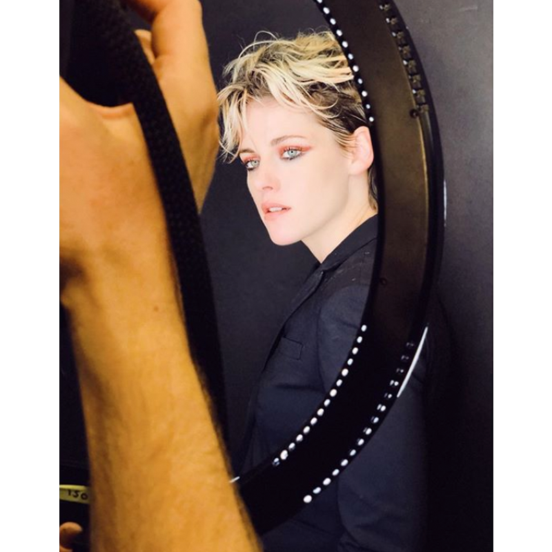 Kristen Stewart Blonde Rooty Short Hair 80s Mullet Haircut Adir Abergel @hairbyadir