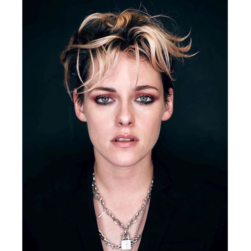 Kristen Stewart Blonde Rooty Short Hair 80s Mullet Haircut Adir Abergel @hairbyadir
