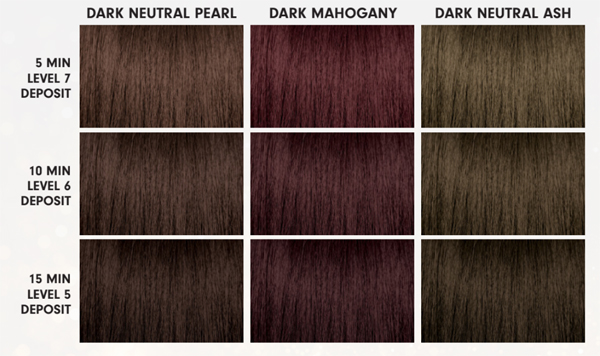 PRAVANA Express Tones Toner Hair Color After Dark Collection Hair Swatch Chart