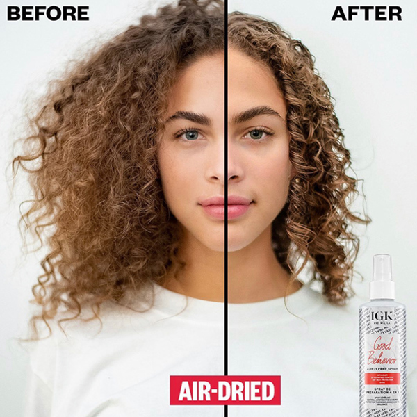 IGK Hair Good Behavior Smoothing Spirulina System Smoothing Treatment Spray and 4-In-1 Prep Spray