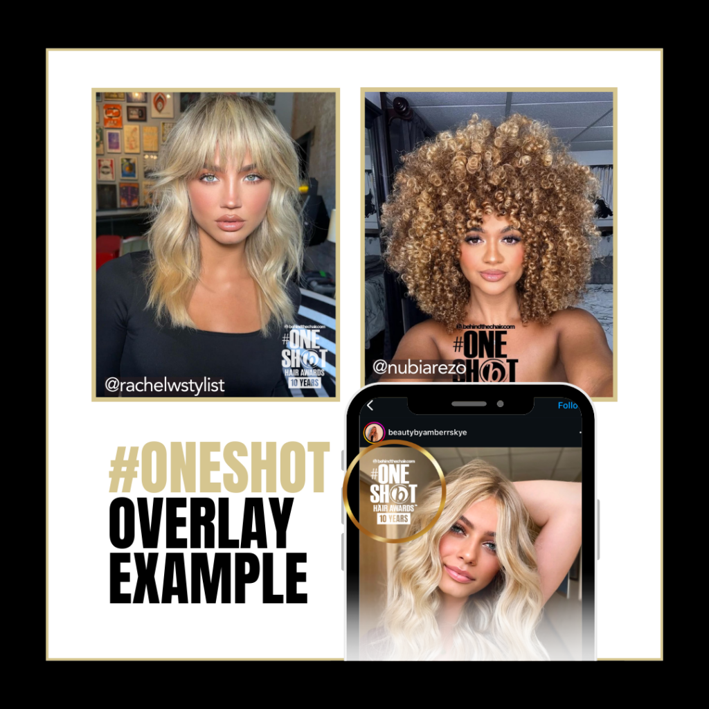 Example of a #ONESHOT overlay applied to an entry photo and shared on Instagram