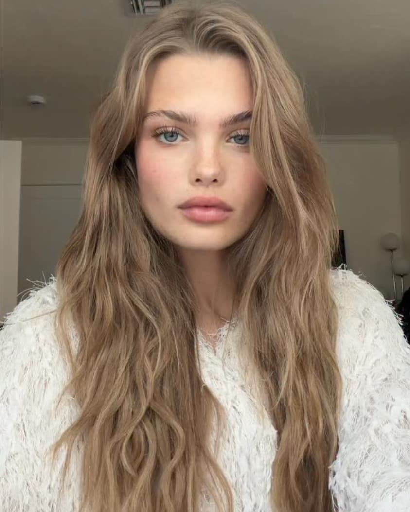 long brown butter blonde waves
