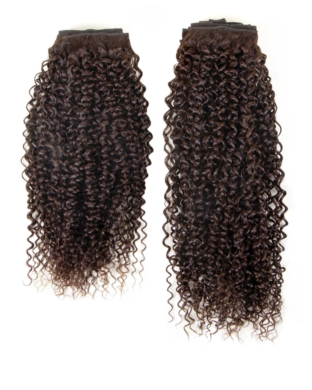 Deep Spiral curly extension wefts showcasing tight curl definition and volume