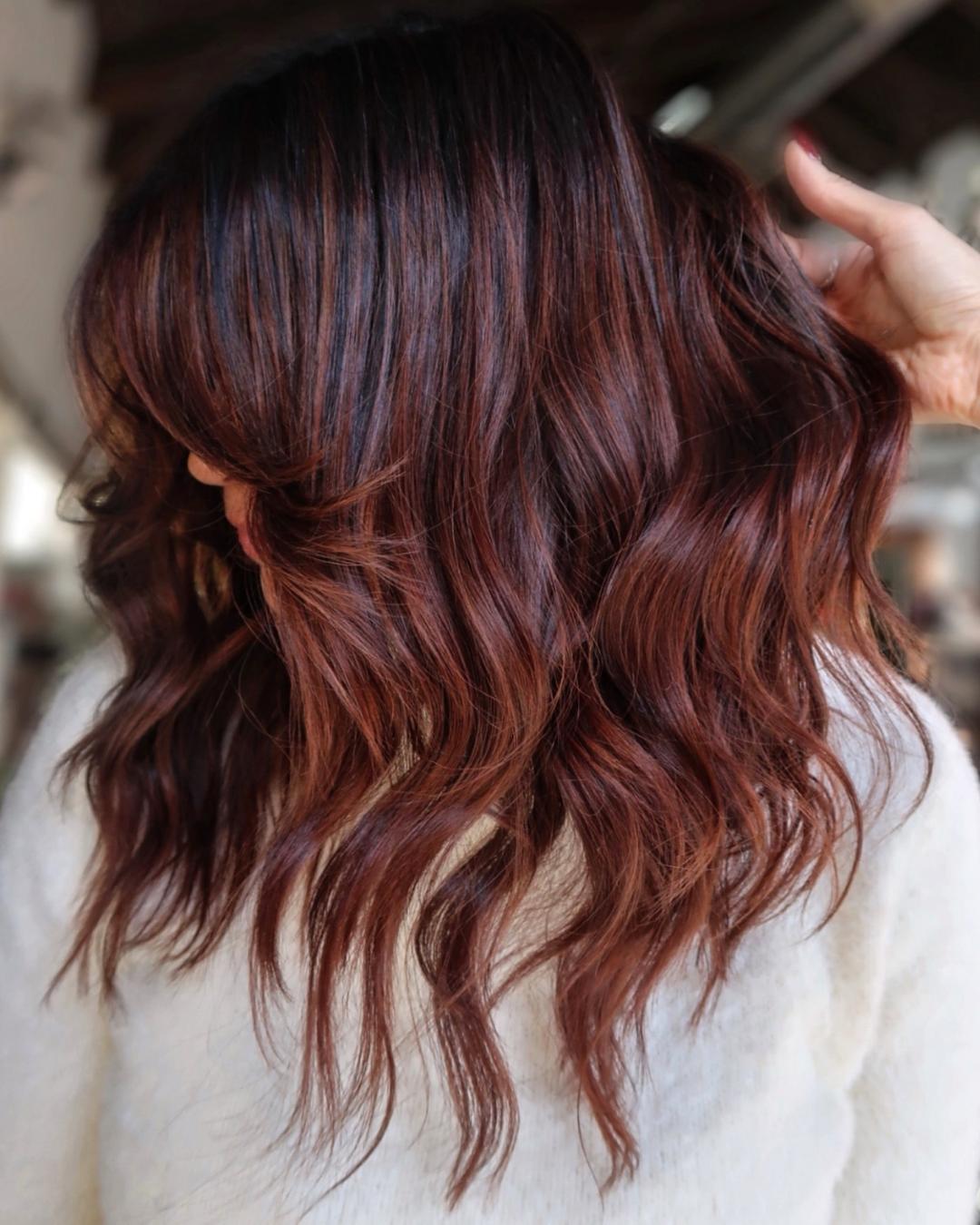 rich dimensional auburn with chocolate Photo Credit Instagram via @larisadoll