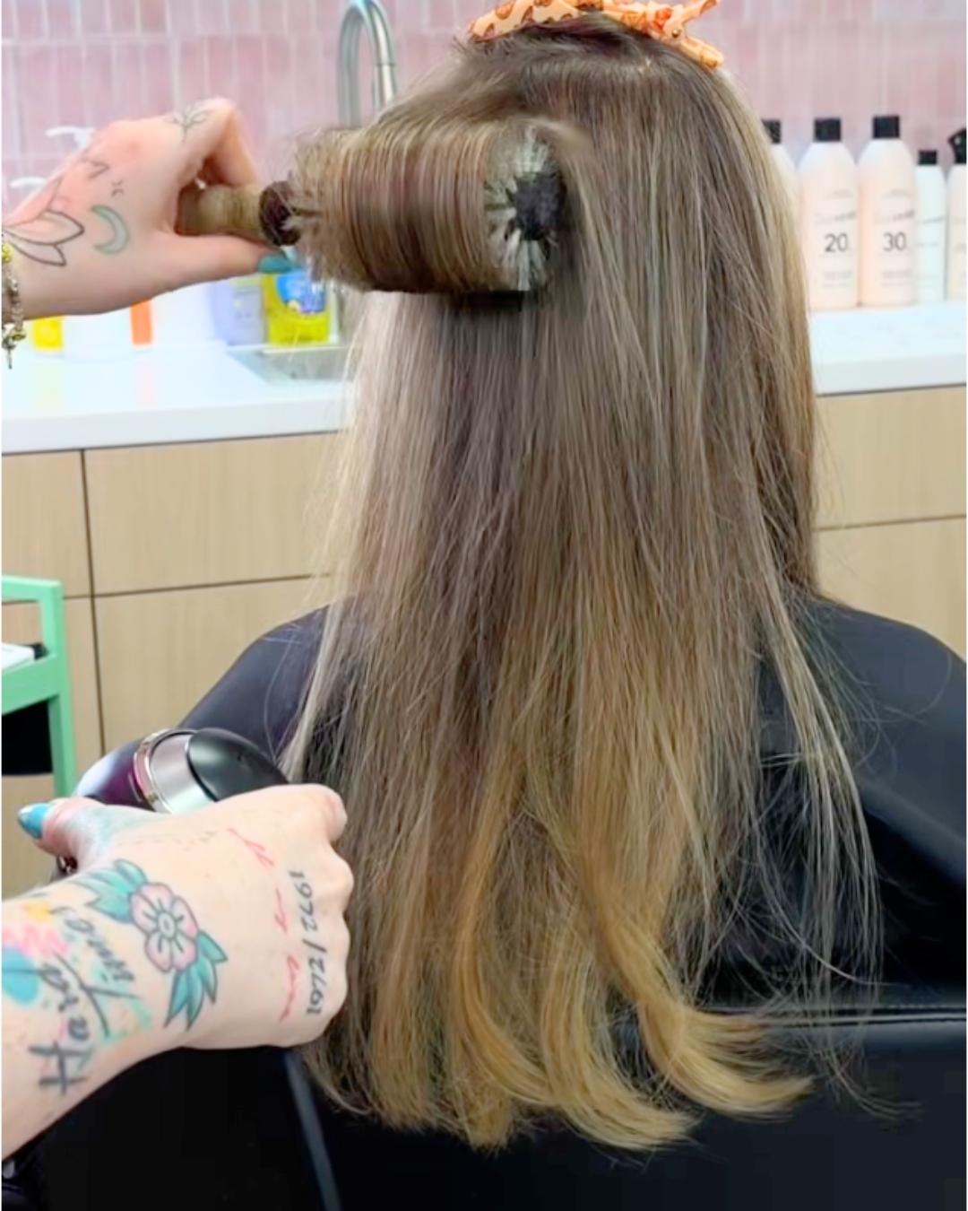 set hair with a cool blast back view Photo courtesy of GA.MA