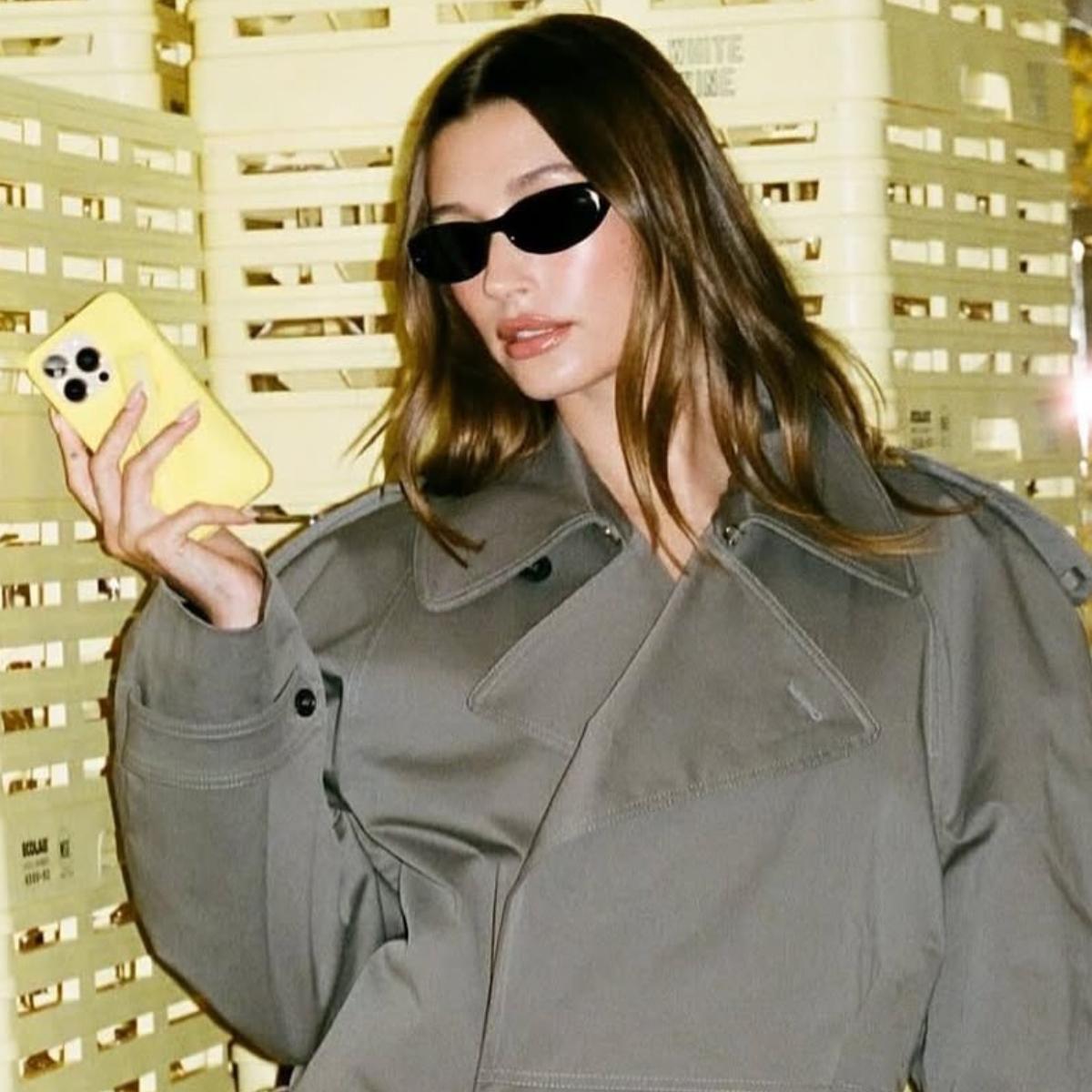 hailey bieber with slightly longer hair