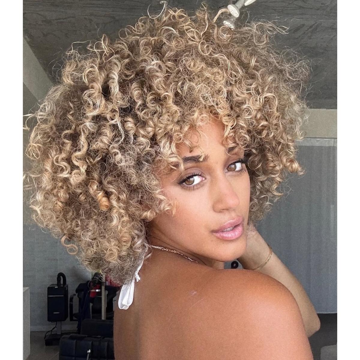 brown butter blonde curls natural texture