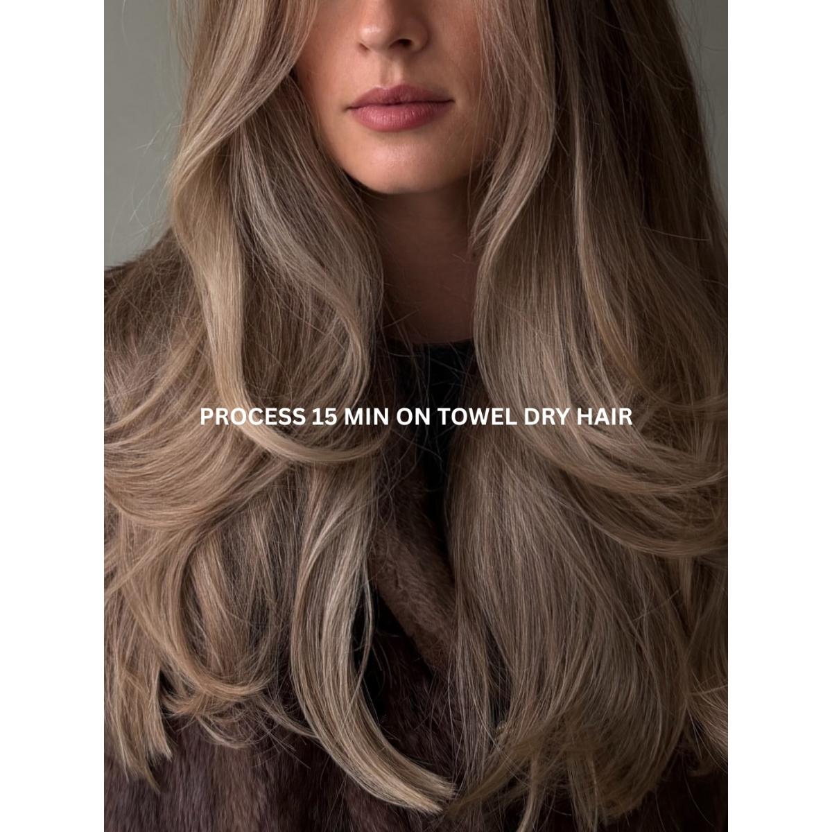 brown butter blonde hair process 15 mins on towel dried hair Photo Credit Instagram via @taya.hair
