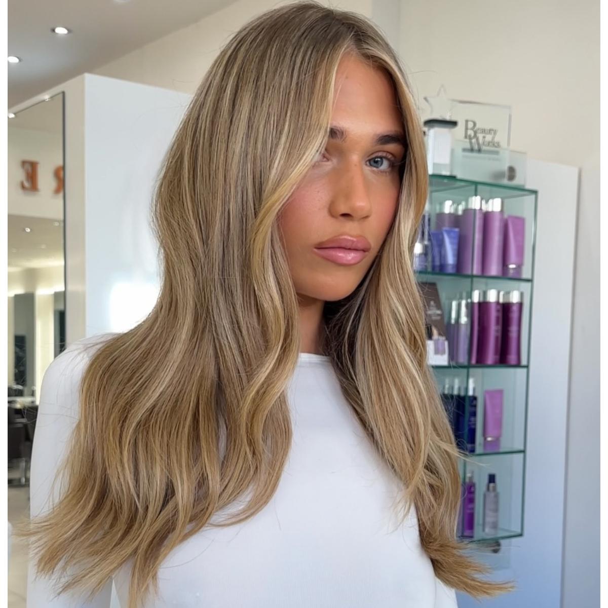 luminous brown butter blonde soft waves