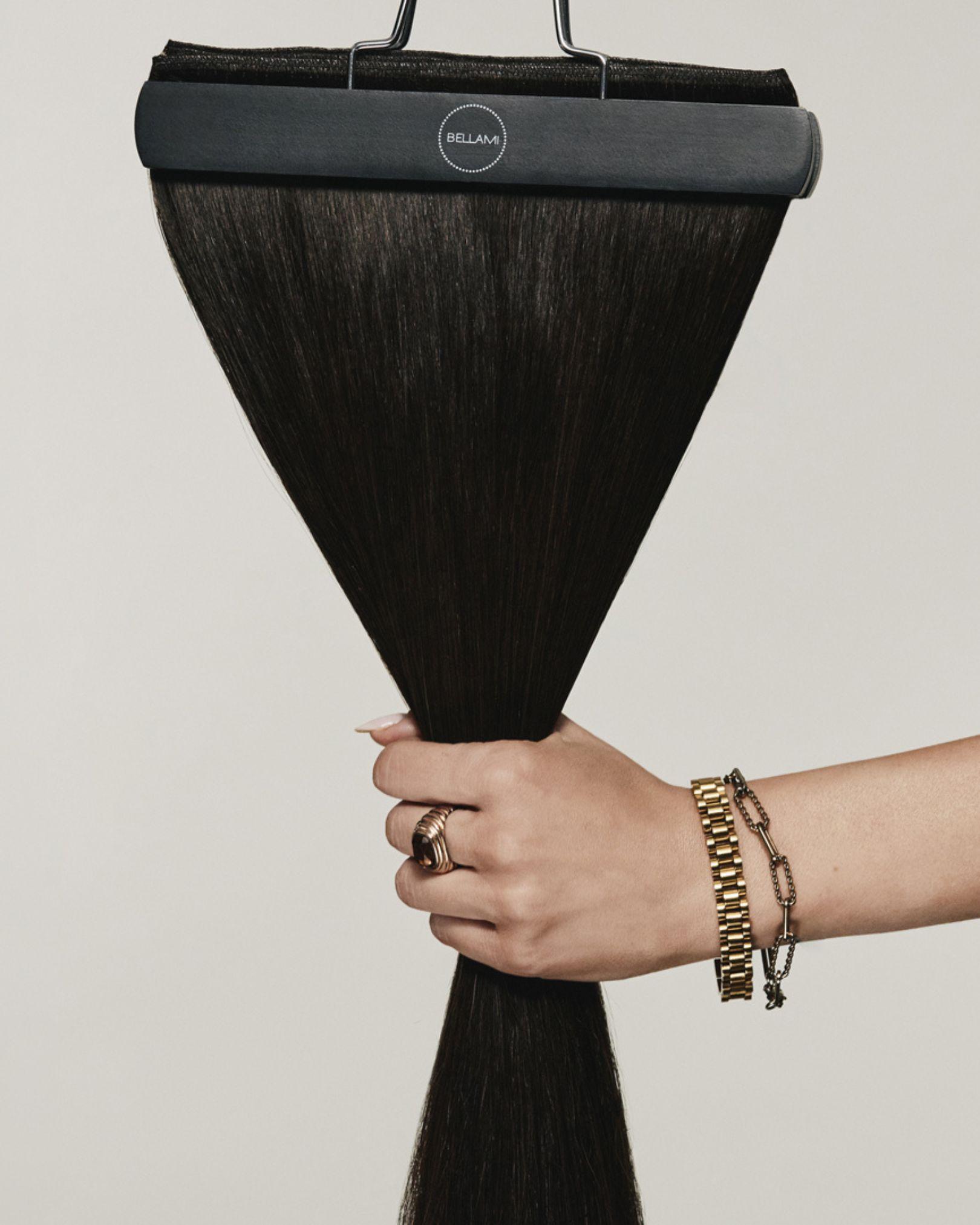 BELLAMI Flex Weft 2.0 extension weft displayed on a hanger.