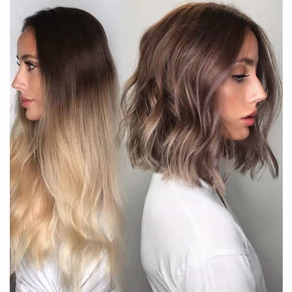 Lob haircut transformation and auburn color transformation by raven camacho soraverly