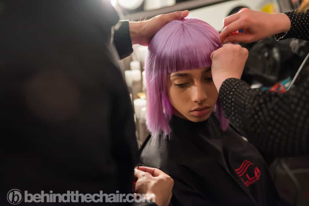 Jeremy Scott FW18 Hair by Eugene Souleiman for Wella Professionals and Nails by essie
