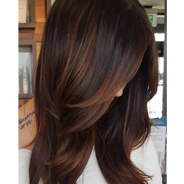 Rich Brunette Blended Color Using a Balayage Technique
