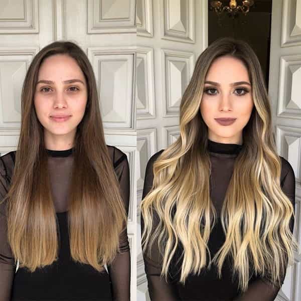 glayda artuso @glayda hand-painted beige blonde haircolor with contrasting money pieces