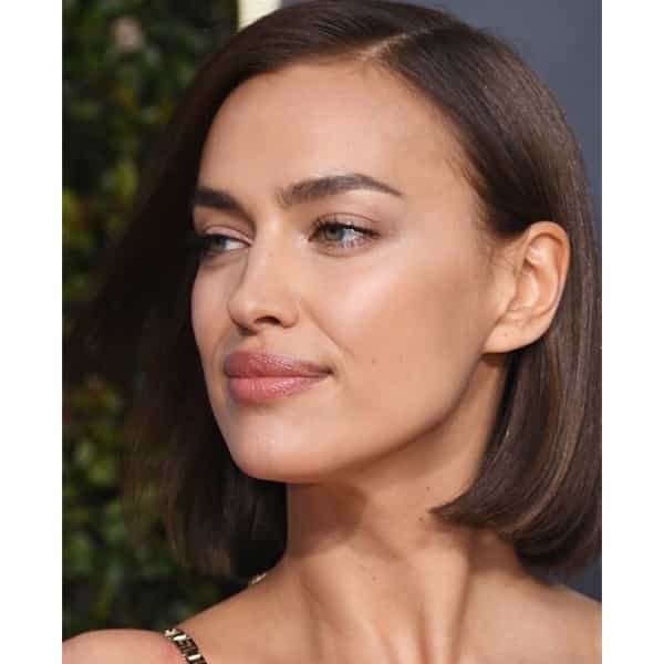 Irina Shayk at the Golden Globes with hair by Harry Josh.