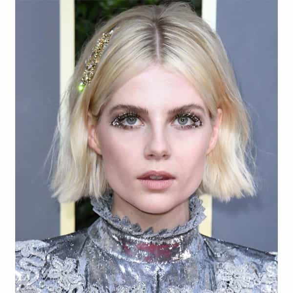 Golden Globes 2020 Jenny Cho @jennychohair Lucy Boynton Virtue ghd 60s Inspired Bardot Bob How To