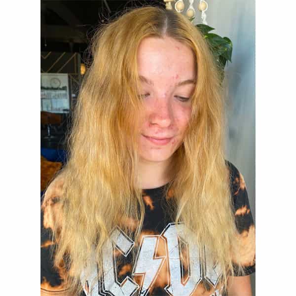 Transformation Brassy To Rooty Blonde Formula How To Jamie Park @hairbyjpark Alfaparf Milano Redken Olaplex