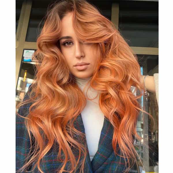 Peach Orange Rosy Color Formula Metallic Bronze Wella Professional @energy.hair Lirim Lulaj