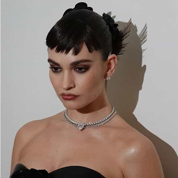 lily james met gala punk spiky bun karl lagerfeld 2023
