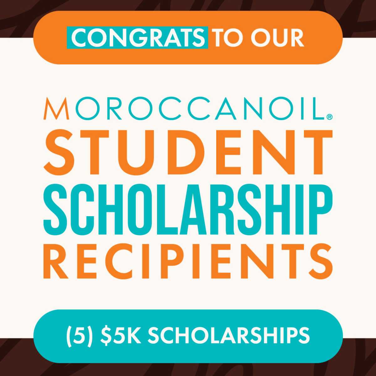 Moroccanoil® Awards Five $5,000 Scholarships to Cosmetology Student