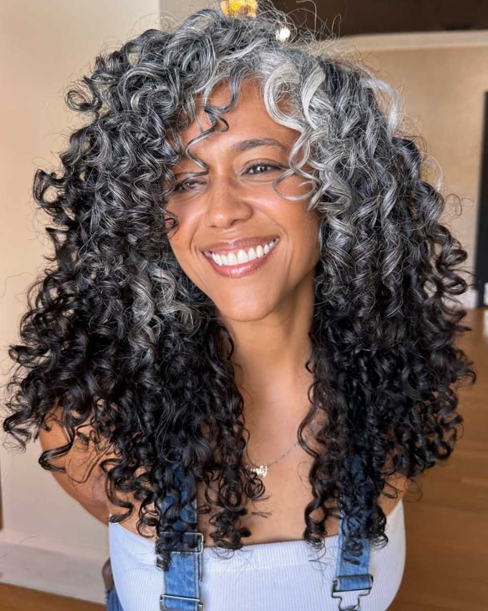 smoked gray curls after