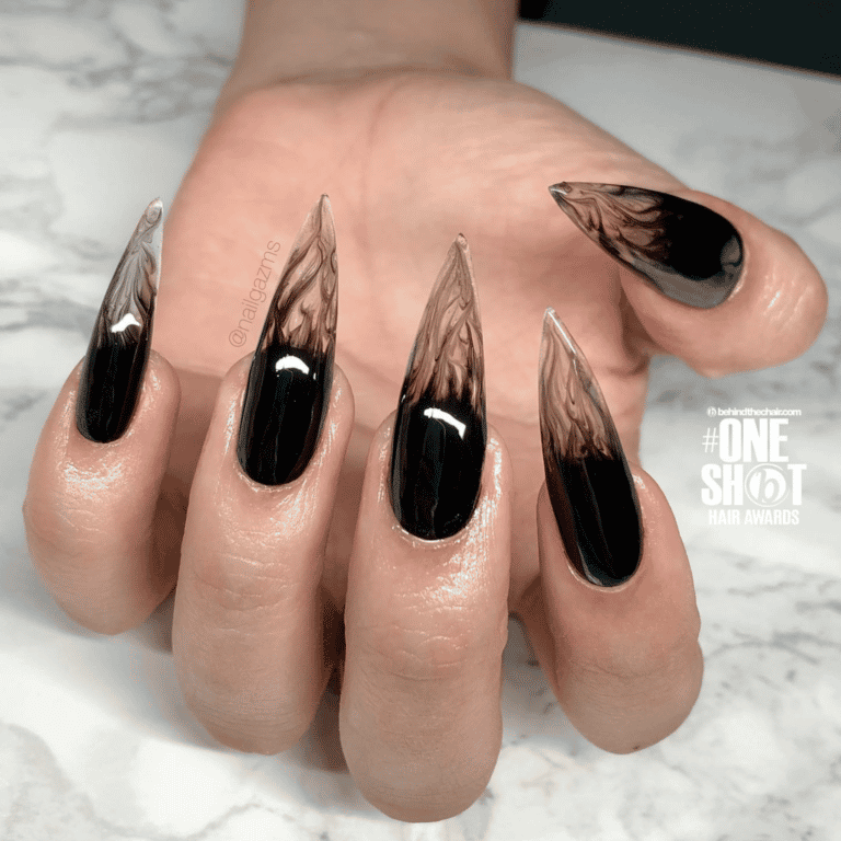 Nails winner entry by hairstylist @nailgazms for the 2022 #ONESHOT Hair Awards Hot Shot