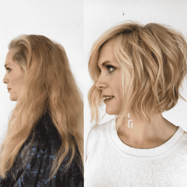 Cut Transformation winner entry by hairstylist @headrushdesigns for the 2018 #ONESHOT Hair Awards Hot Shot