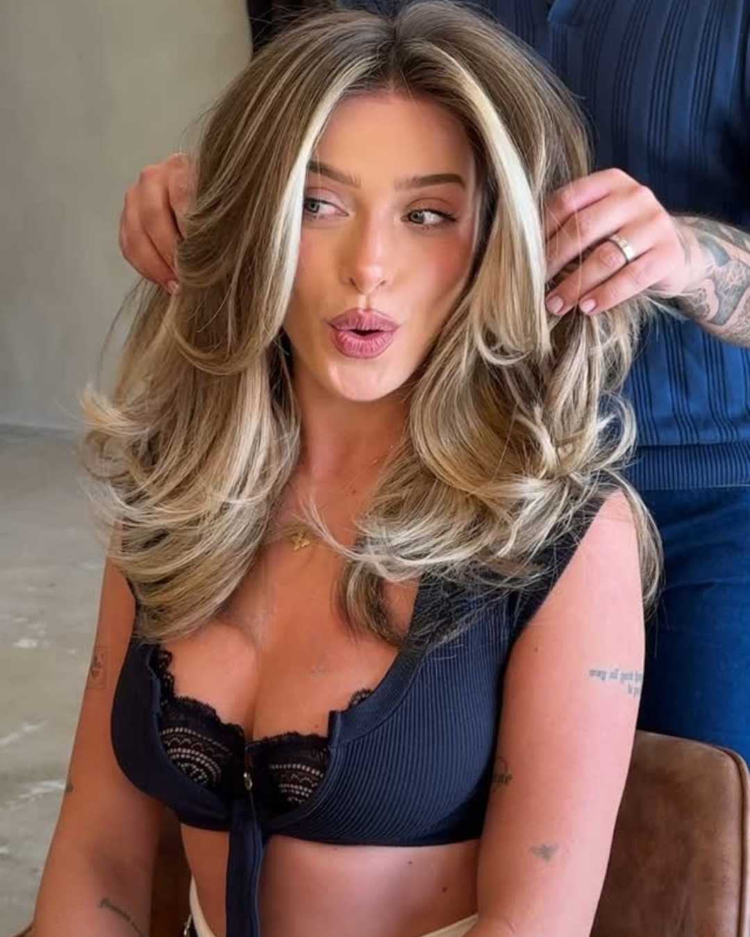 blowout on medium length hair with layers Photo Credit Instagram via @realericvaughn
