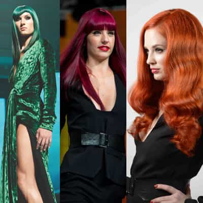 Goldwell- Raspberry Merlot, Jessica Rabbit Red and Emerald Green