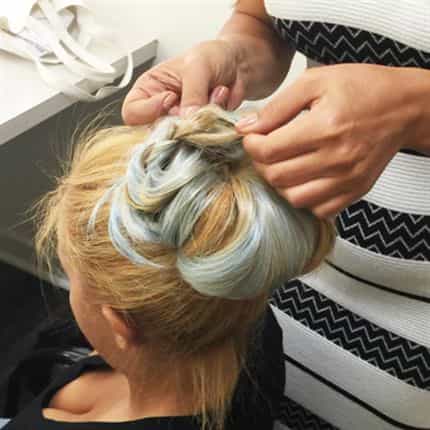 Braided Color Splash Chignon - Hairdo