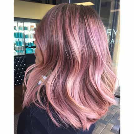Rose Ombre + Lob Cut