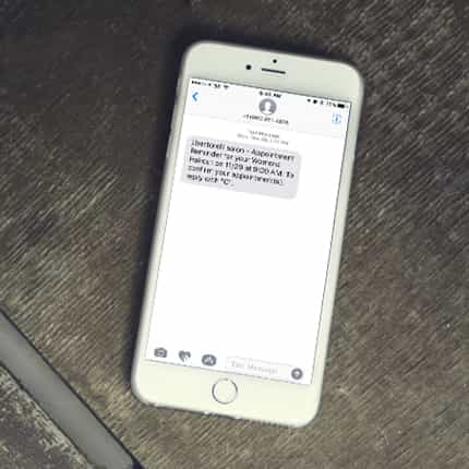 Rosy Client Connect Text Confirmations