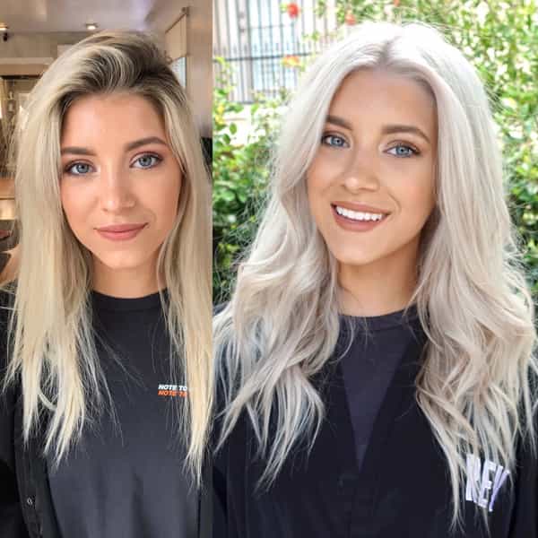 platinum hair color transformation by @realericvaughn