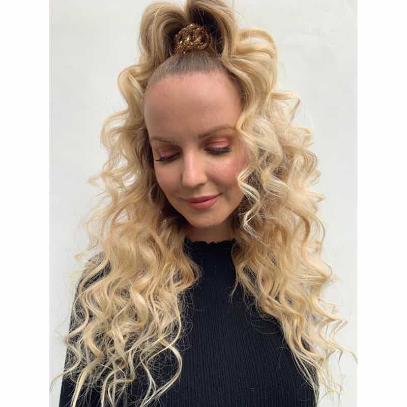 Moroccanoil Half Upstyle Snatched Ponytail Voluminous Waves Curls Moroccanoil Kevin Hughes Holiday Styling Hair Accessories