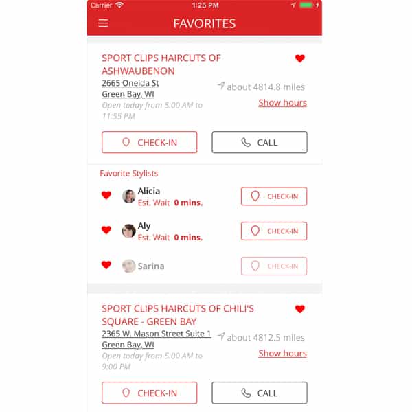 sport clips haircuts mobile app screenshot
