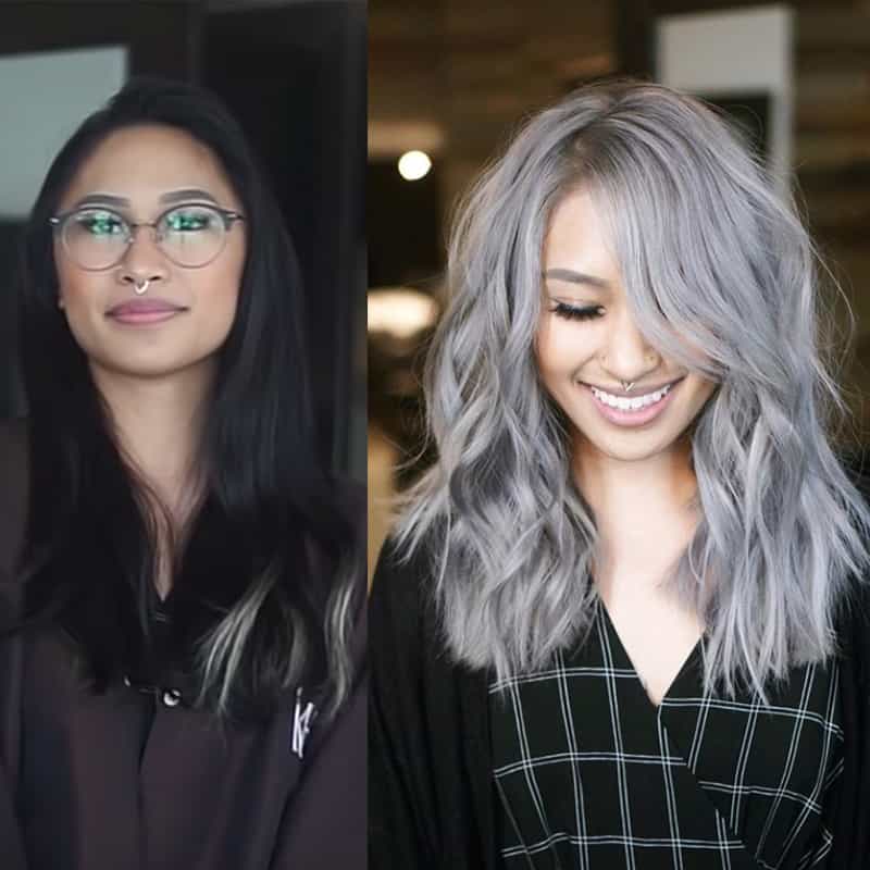 Jeffrey Robert @jeffreyrobert_ Black To Silver Hair Transformation How To Color Steps