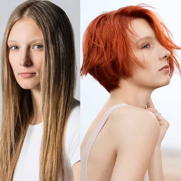 Wella Professionals Copper Red Pixie Transformation Long Blonde Short Haircut Color How To Formulas
