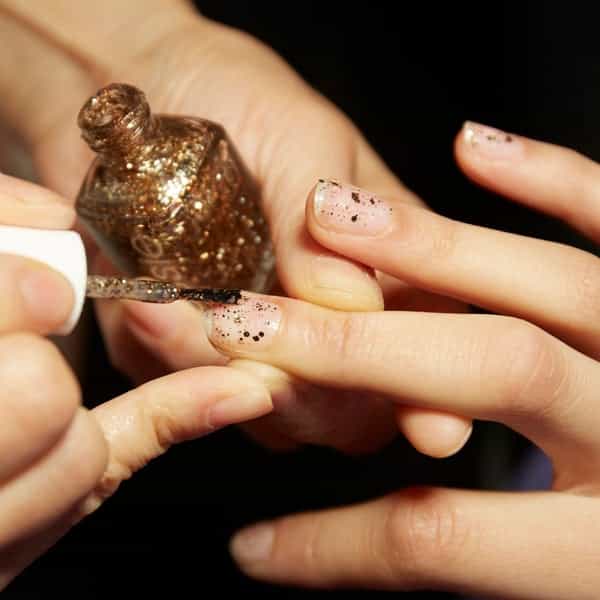 subtle sparkle manicure nails kate spade nyfw essie