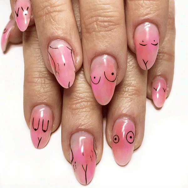 nsfw, naughty nails, nail art, feminine