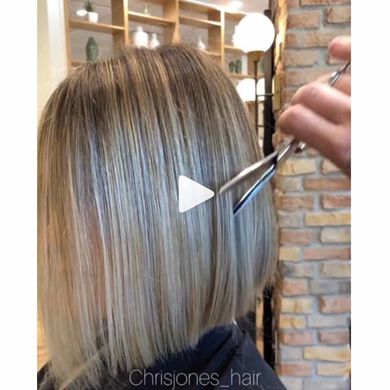 Chris Jones Bob Lob Cutting Tips Instagram Videos ARC Scissors Soft Blunt Bob @chrisjones_hair
