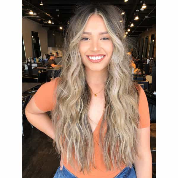 Daniel Mora @danielmbeauty Formula Face Framing Ashy Blonde Ash Balayage Brunette Base Brown Hair Lightener Redken Hot Tools