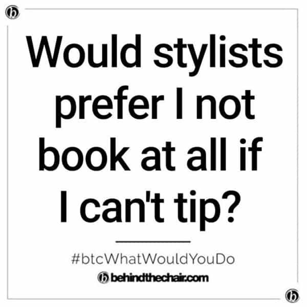 BTC What Would You Do WWYD Client Edition Can't Afford To Tip Should I Book Anyway