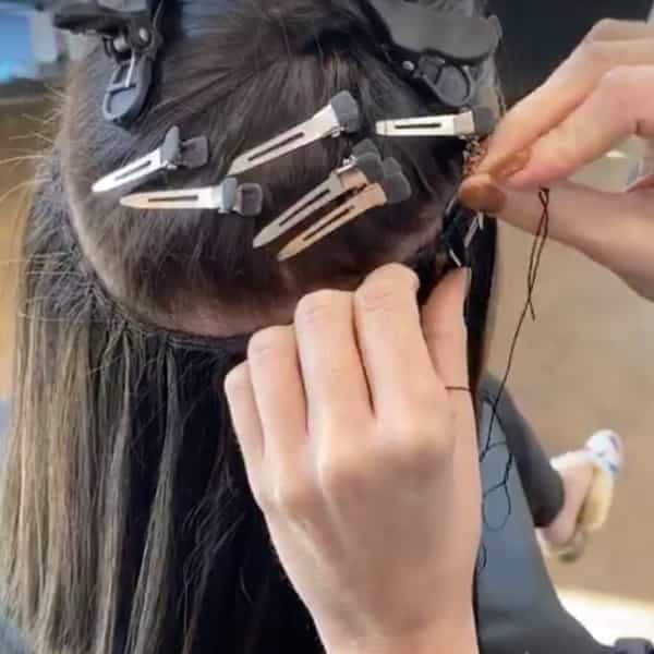 How To Apply Hybrid Weft Hair Extensions Donna Bella For Chemical Free Highlights Balayage