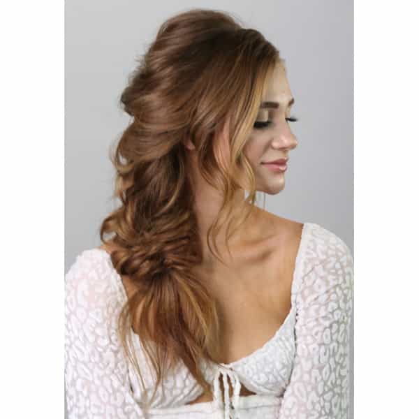 Jenny Strebe @theconfessionsofahairstylist How To Boho Inspired Bridal Downstyle AIIR Professional Sam Villa Styling Step By Step