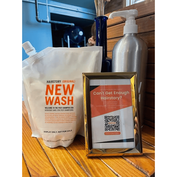 Hairstory products sold in salon