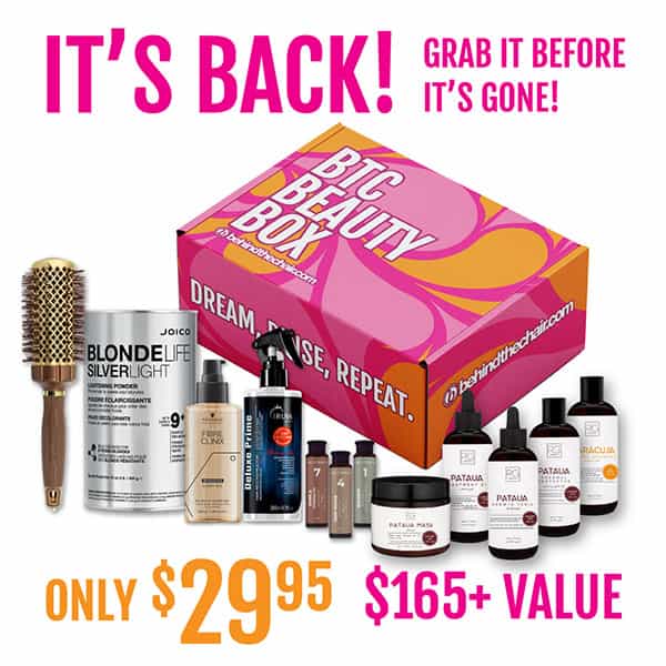 behind the chair btc beauty product box for hairdressers salon professionals