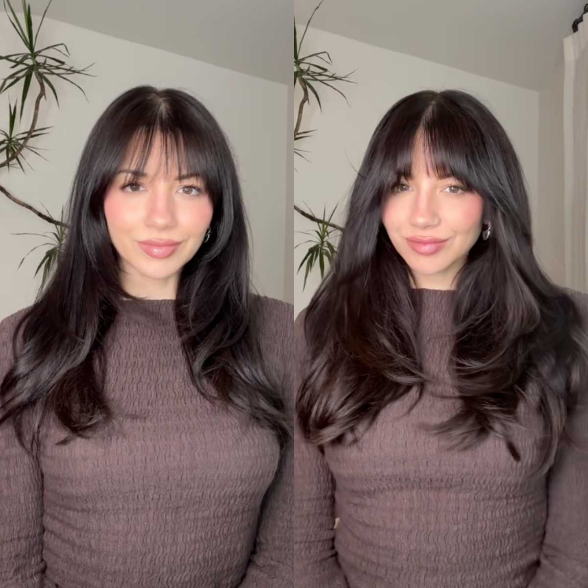 Justine Marjan before and after with halo extensions
